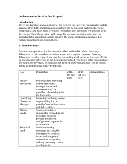 Implementation Services Cost Proposal Introduction Given the