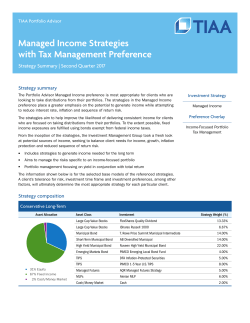 Managed Income Strategies with Tax Management Preference