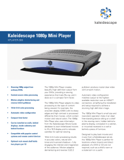 Datasheet: Kaleidescape 1080p Mini Player