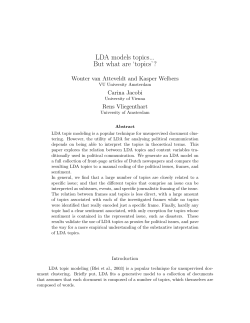 LDA models topics... But what are `topics`?