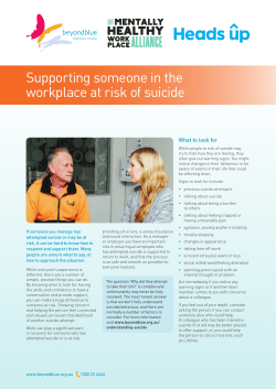 Fact sheet - Supporting someone at risk of suicide
