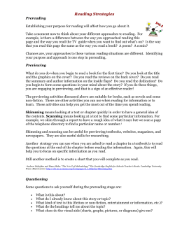 Prereading - Monsignor McCoy High School