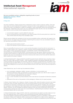 Non-use cancellation actions: ambiguities regarding burden of proof