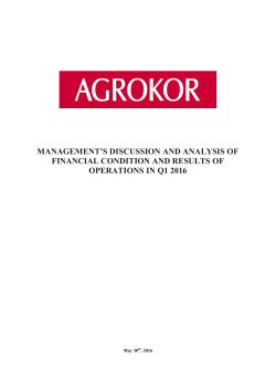 management`s discussion and analysis of financial condition and