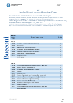 BIEF Bachelor of Science in International Economics and Finance