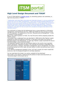 High Level Design Document and TOGAF - Inform-IT