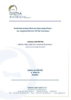 Social Interactions Between Innovating Firms : An