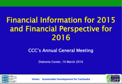Financial Information in 2015 Actual Expenditure by Outcome