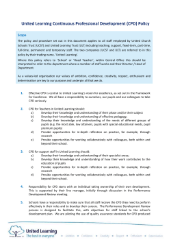 United Learning Continuing Professional Development (CPD) Policy
