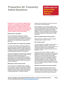 Proposition 64: Frequently Asked Questions