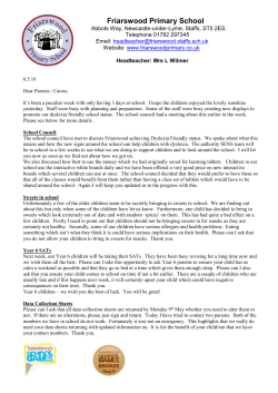 Headteacher: Mrs L Wilmer - Friarswood Primary School