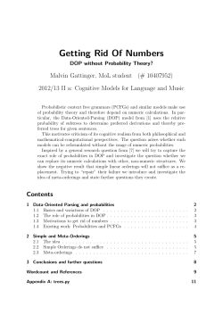 Getting Rid Of Numbers - DOP without Probability Theory?