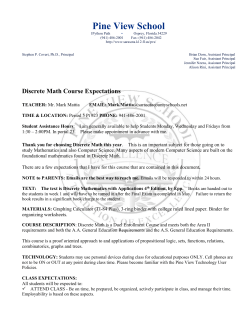 Discrete Math Course Expectations