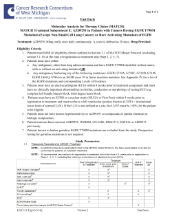 Fast Facts Molecular Analysis for Therapy Choice (MATCH) MATCH