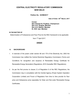 Determination of Forbearance and Floor Price for the REC