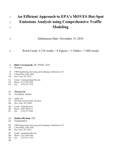 An Efficient Approach to EPA`s MOVES Hot