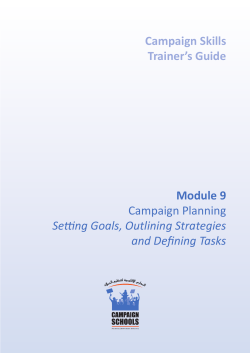 Campaign Skills Trainer`s Guide Module 9 Campaign Planning