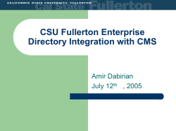 CSU Fullerton Enterprise Directory Integration with CMS