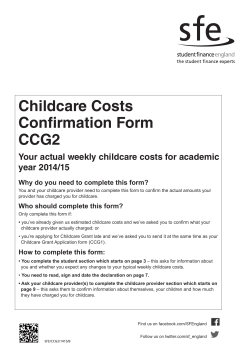 Childcare Costs Confirmation Form CCG2 14/15
