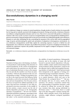 Eco-evolutionary dynamics in a changing world
