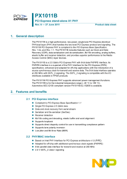 PX1011B PCI Express stand-alone X1 PHY