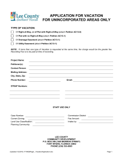 APPLICATION FOR VACATION FOR UNINCORPORATED AREAS