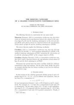 THE DERIVED CATEGORY OF A GRADED COMMUTATIVE