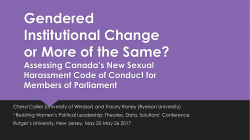 Assessing Canada`s New Sexual Harassment Code of Conduct