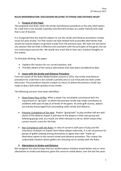 Discussions Relation to Stroke and Distance Relief
