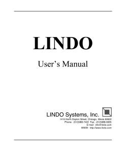 User`s Manual - LINDO Systems