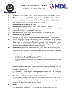 MDL Rules - Middlesex County Cricket Club