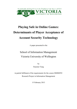Playing Safe in Online Games: Determinants of Player Acceptance