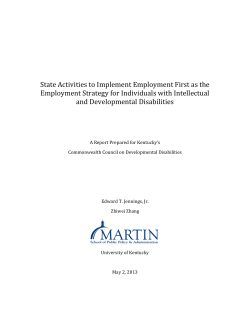 State Activities to Implement Employment First