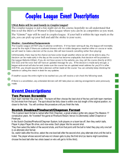 Couples League Event Descriptions