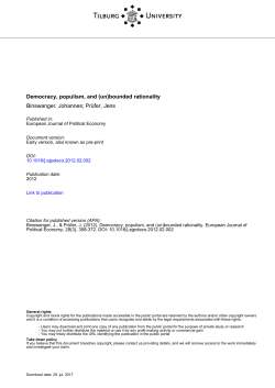 Tilburg University Democracy, populism, and (un)bounded