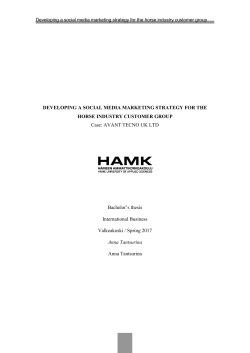 DEVELOPING A SOCIAL MEDIA MARKETING STRATEGY FOR