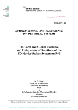 On Local and Global Existence and Uniqueness of - Indico