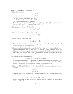 Math 456 Spring 2017. Problem Set 2. (1) Consider