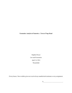 Economics Analysis of Sansotta v. Town of Nags Head Stephen