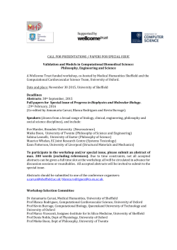 Call for presentations / Papers for special issue. Validations and