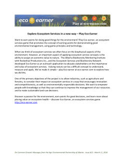 Explore Ecosystem Services in a new way &ndash; Play Eco-Earner