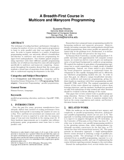 A Breadth-First Course in Multicore and