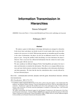 Information Transmission in Hierarchies