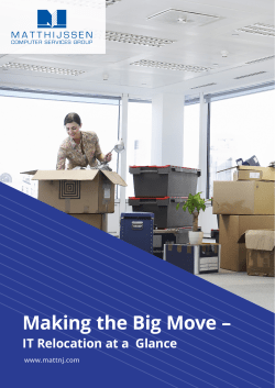 Making the Big Move &ndash; IT Relocation at a Glance