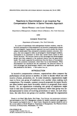 Reactions to Discrimination in an incentive Pay Compensation