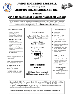 Jason Thompson Baseball Auburn Hills Parks and Rec