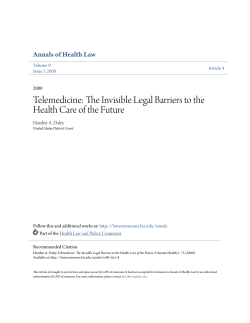 Telemedicine: The Invisible Legal Barriers to the