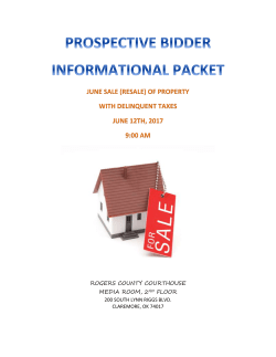 PROSPECTIVE BIDDER INFO PACKET