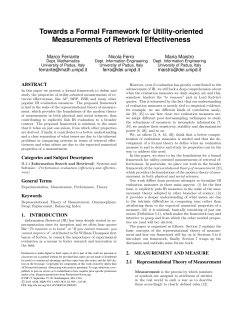 Towards a Formal Framework for Utility-oriented