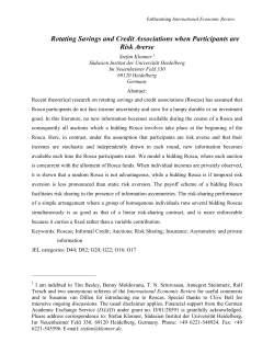 rotating savings and credit associations when participants are risk